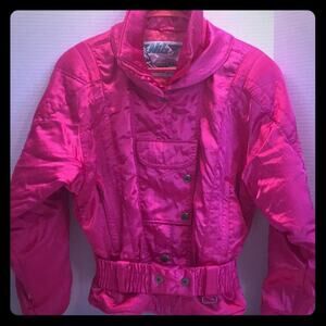 NILS SKI WEAR RETRO ZIP HOT PINK JACKET